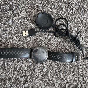 Stylish Black Smartwatch with USB Charger